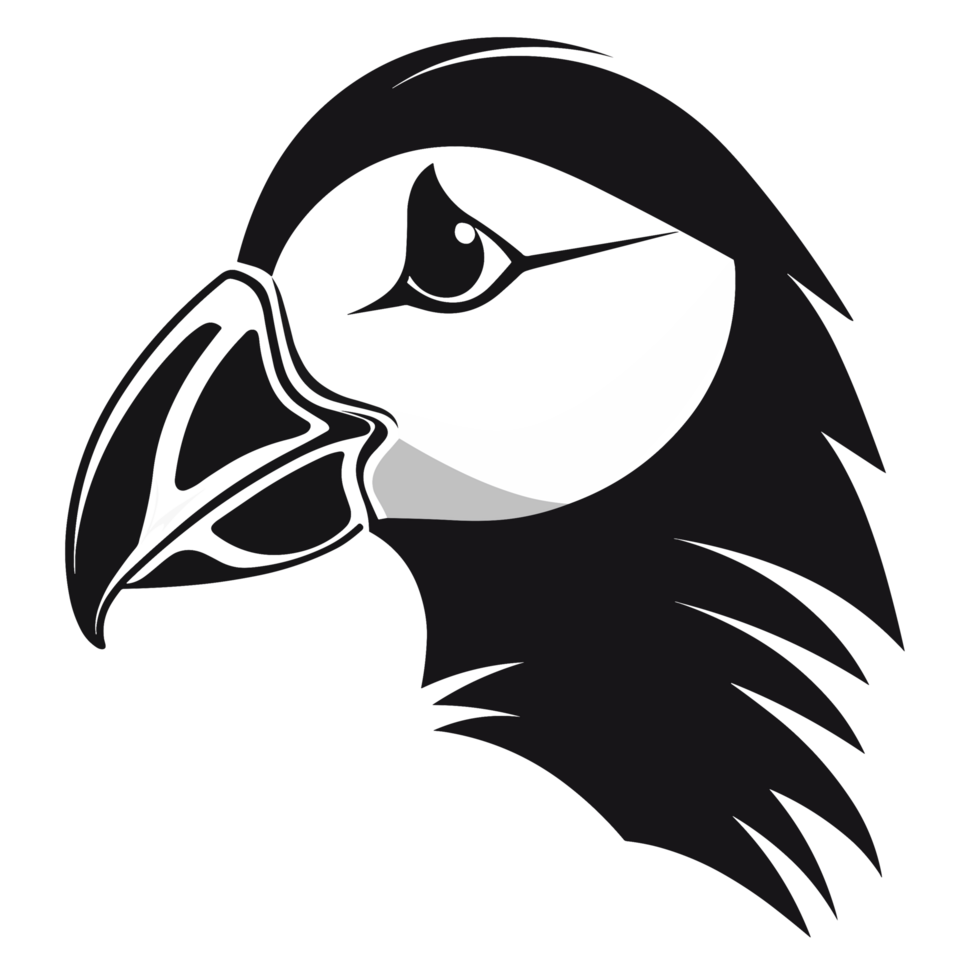 Beautiful Puffin Silhouette - png