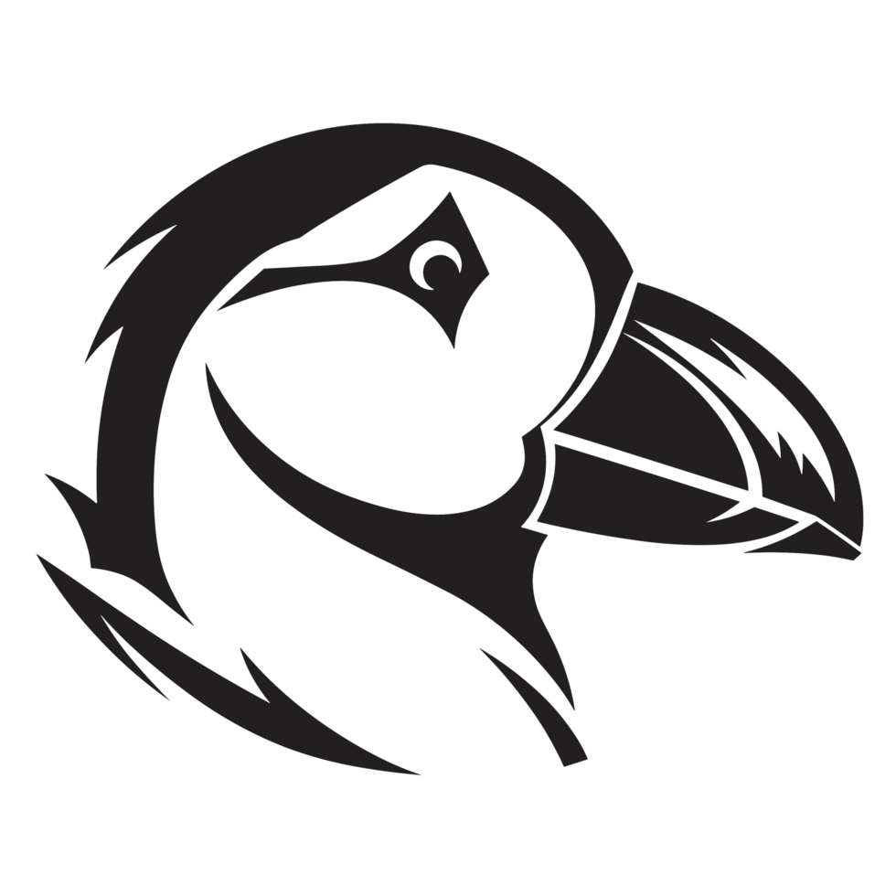 Beautiful Puffin Silhouette - png