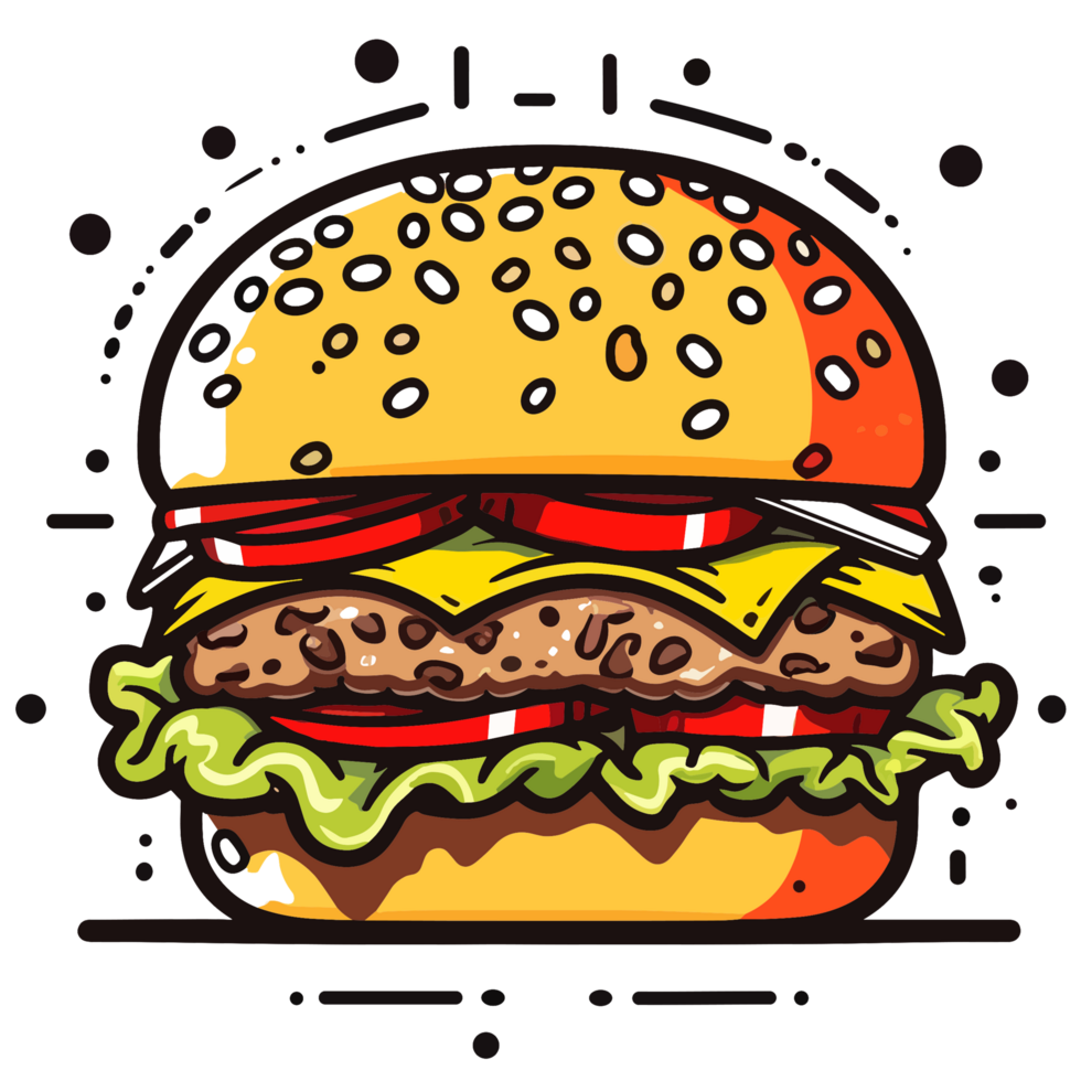 Colorful Burger pop art style, Burger Sticker, pastel cute colors, AI  generated. 24553944 PNG