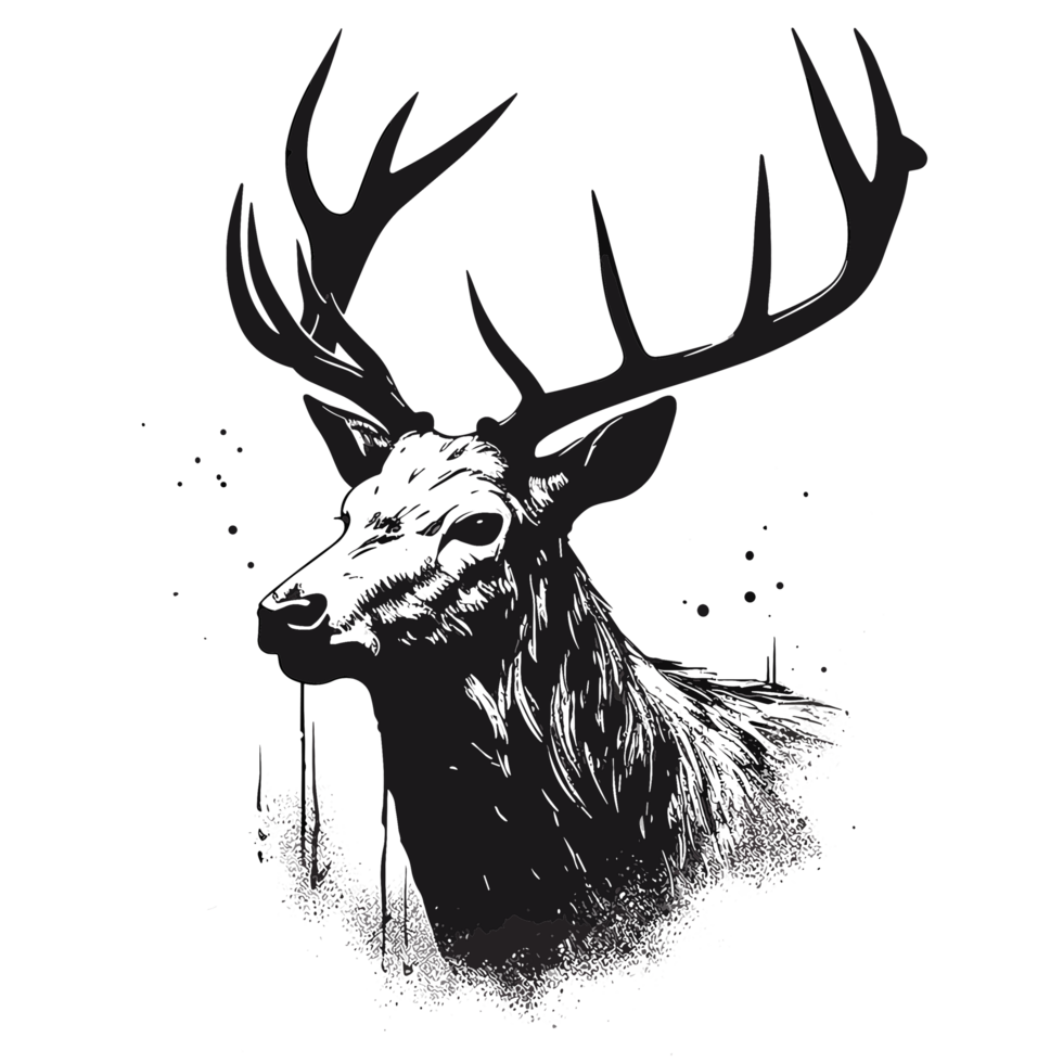 Beautiful Deer Silhouette - png