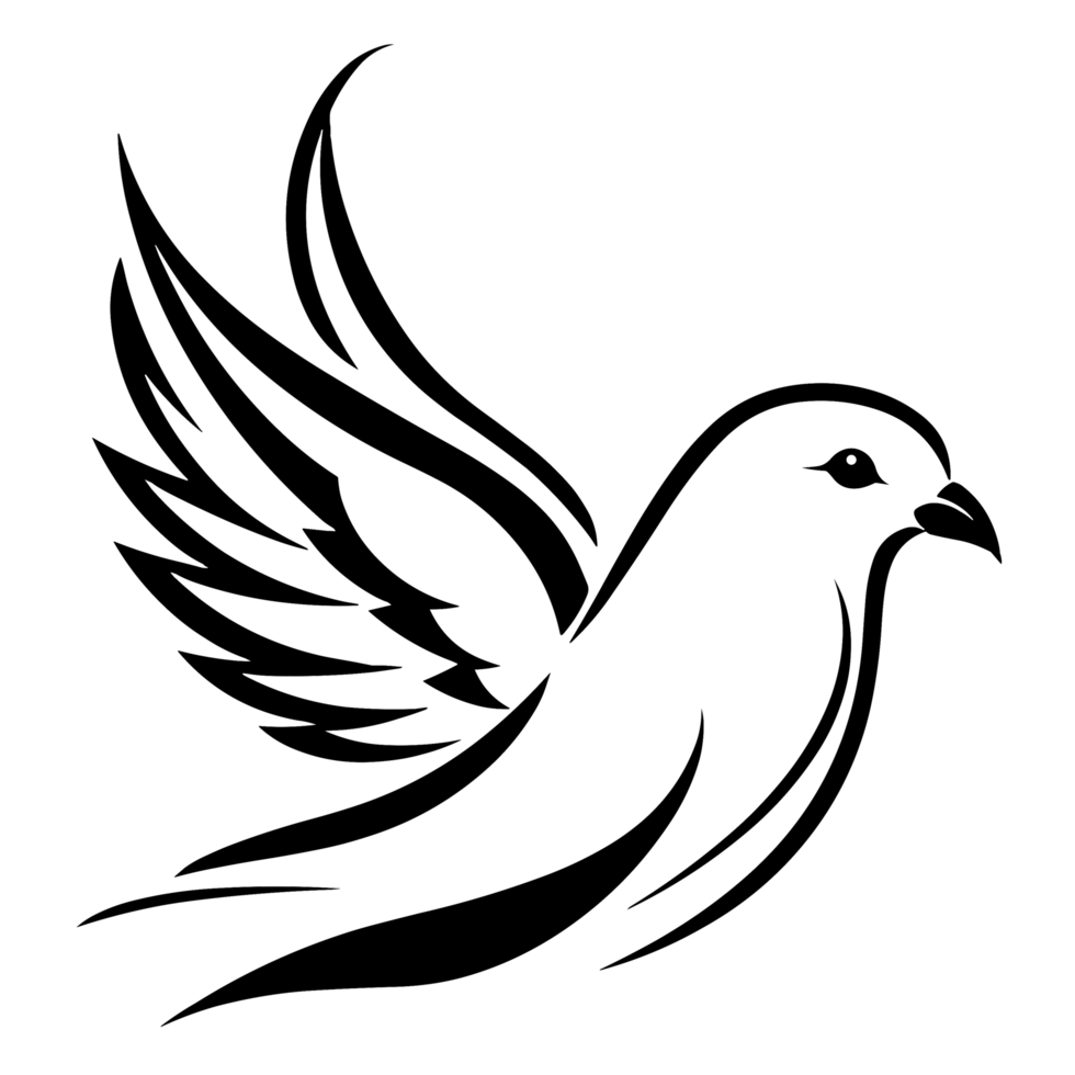 Beautiful Dove Silhouette - png