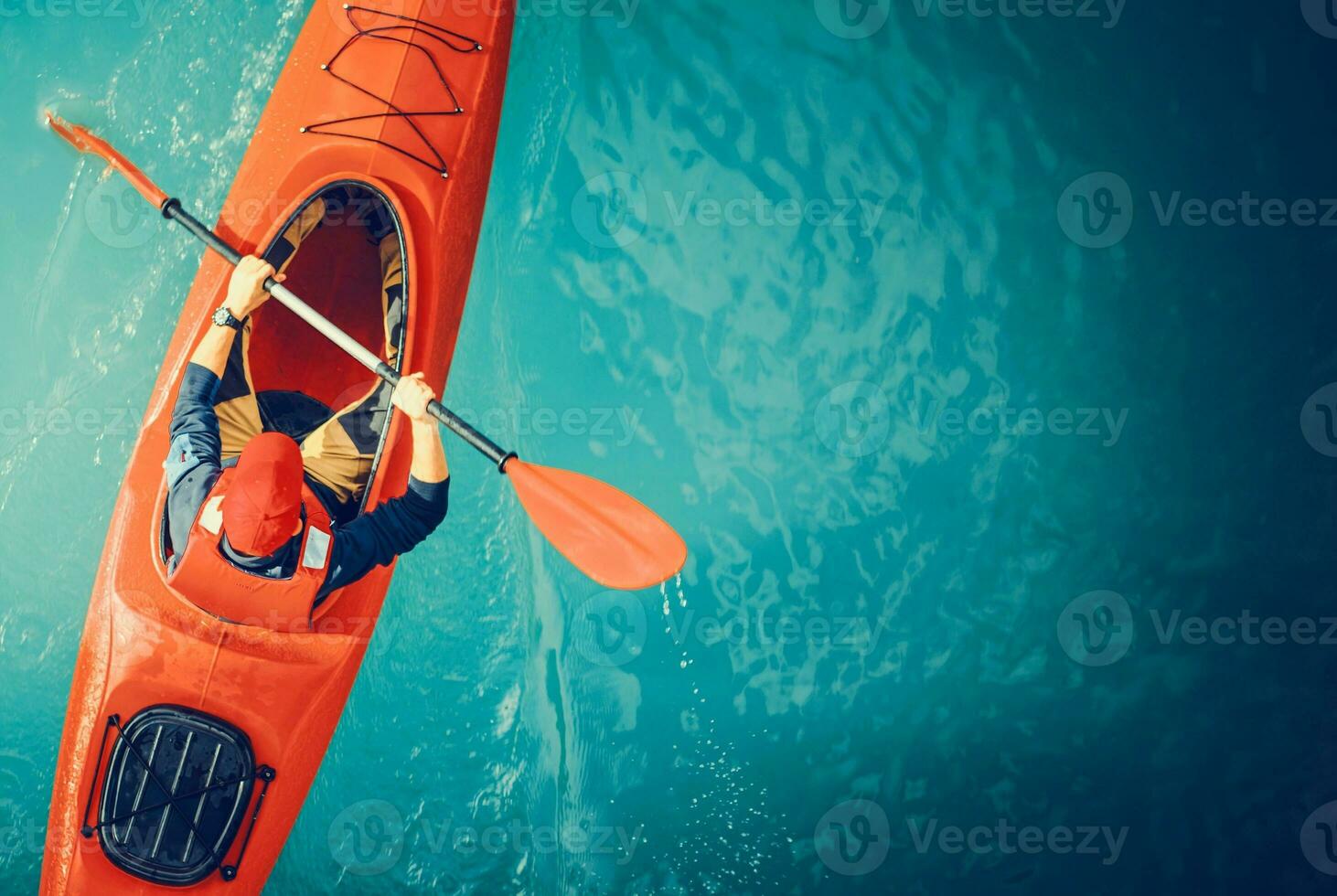 kayakista lago excursión aéreo foto