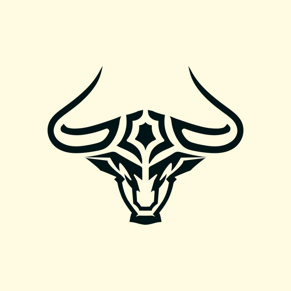 Modern abstract bull head logo illustration design vector