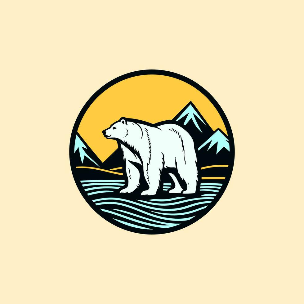Polar bear logo illustration design for your company or business vector