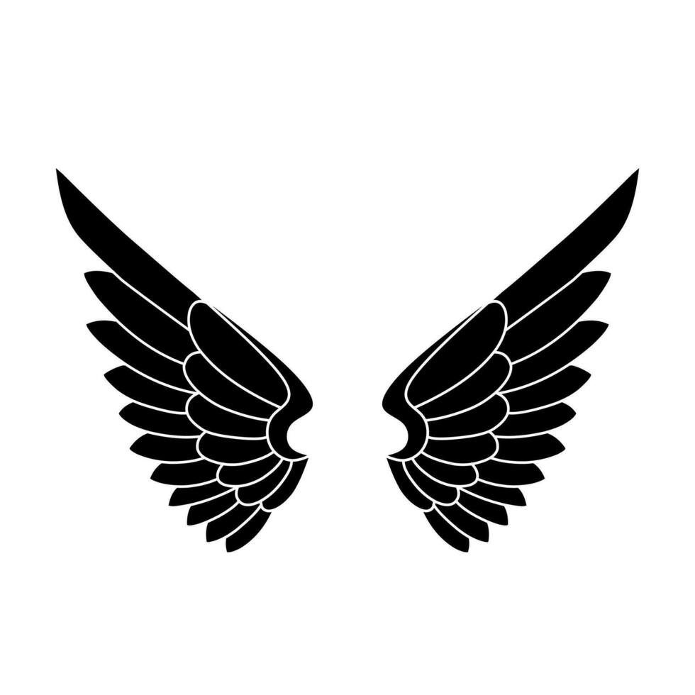 vector angel wings tribal tattoo