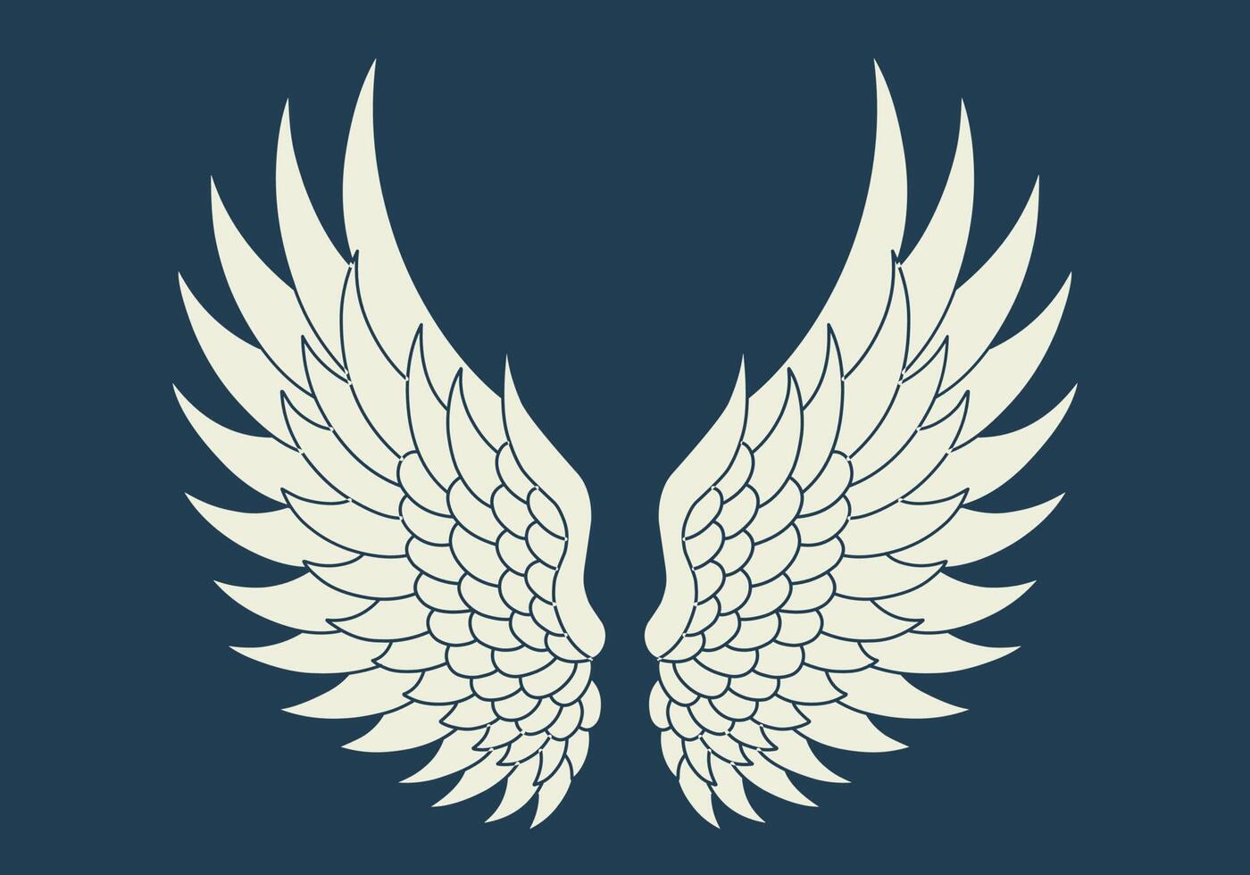 Vector logo icon white angel wings