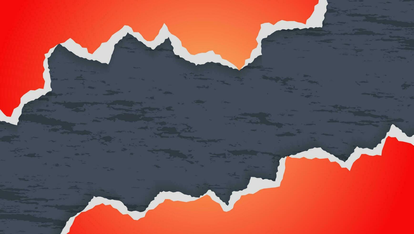 Abstract Orange Paper Torn In Dark Background Design vector