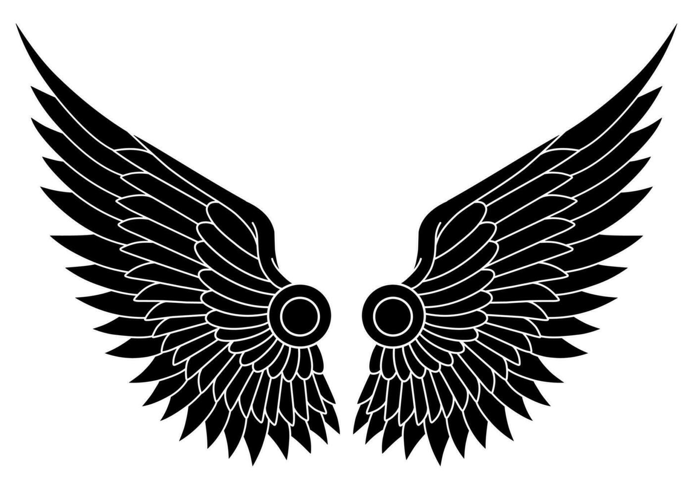 vector angel wings tribal tattoo