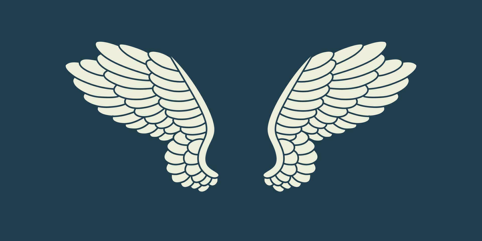 icono del logotipo vectorial alas de ángel blanco vector