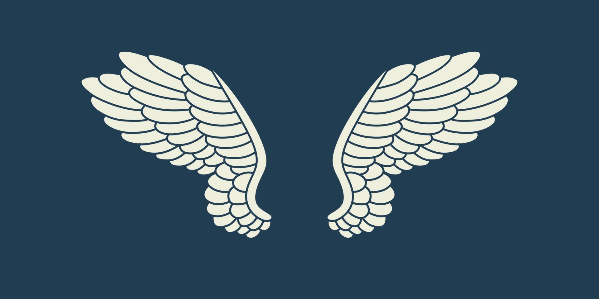Vector logo icon white angel wings