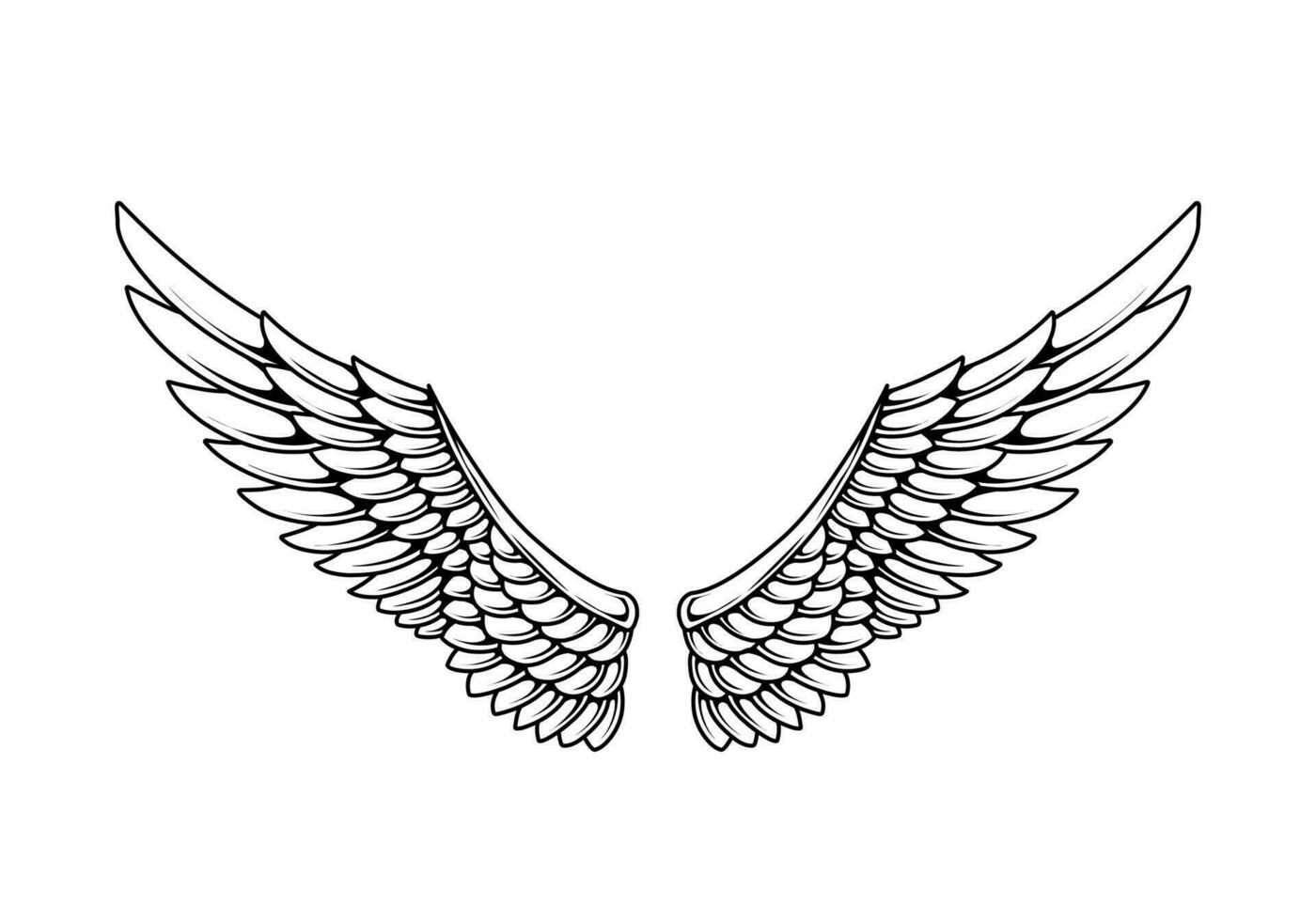 Vector angel wings tattoo design