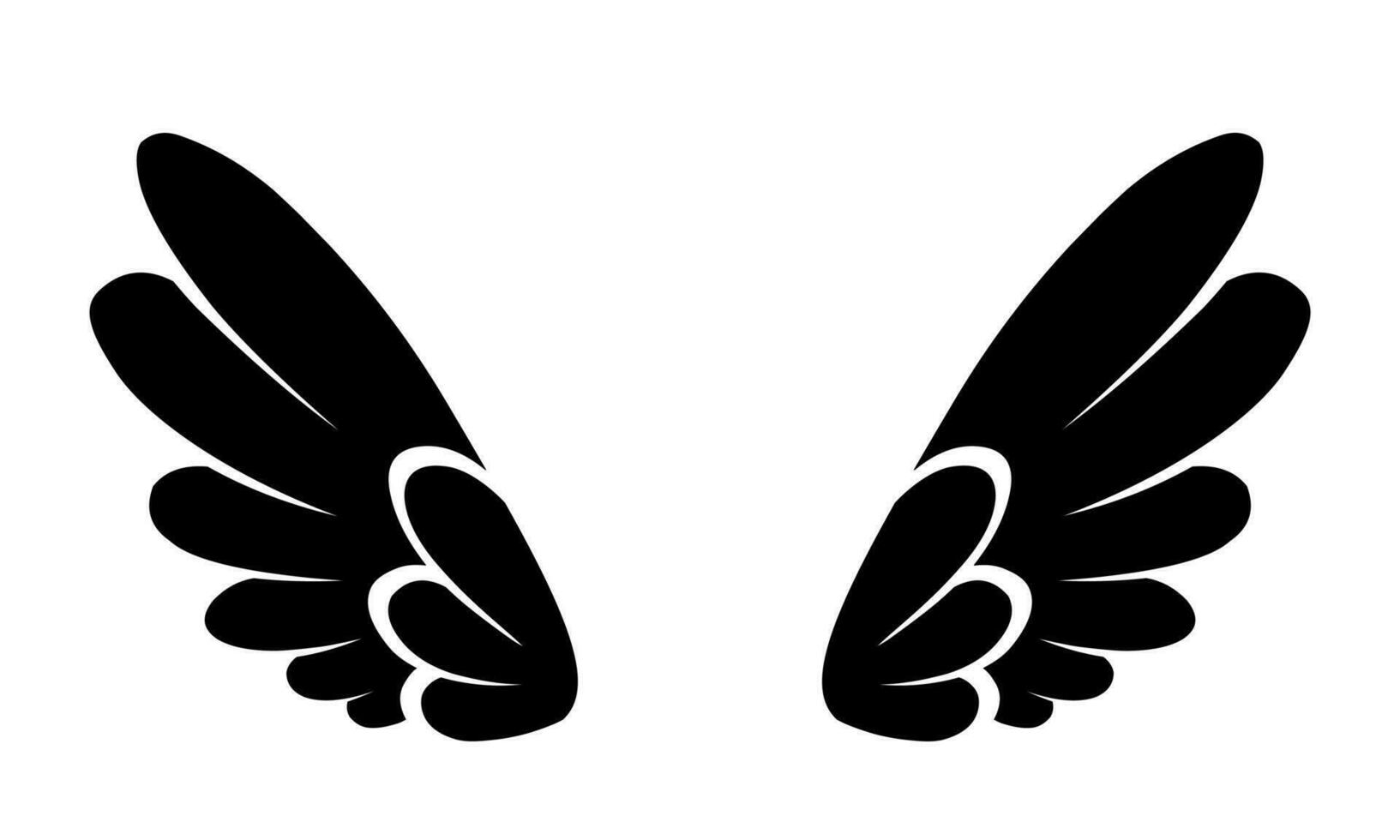 vector silhouette angel wings logo