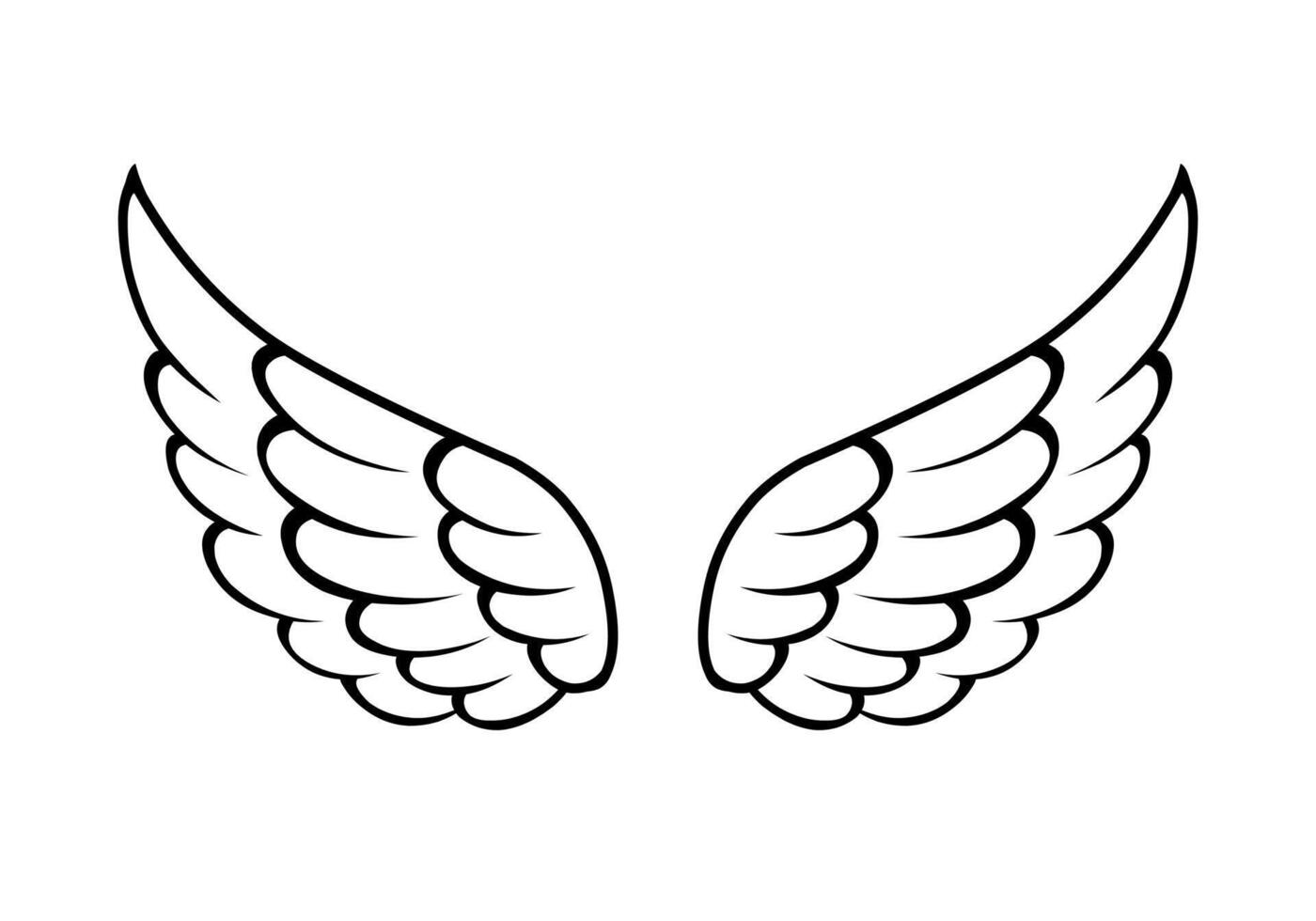 vector angel wings line art style