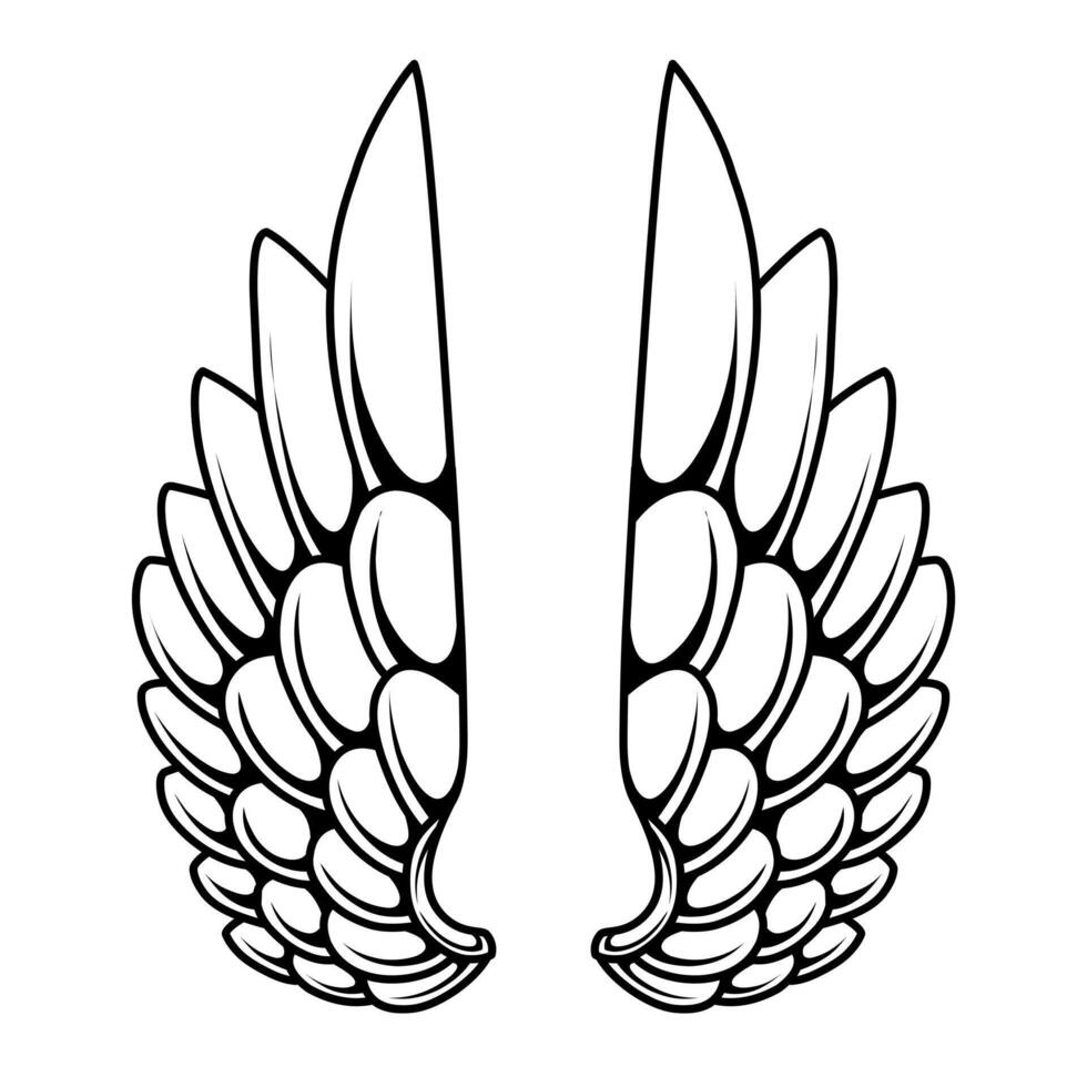 Vector angel wings tattoo design