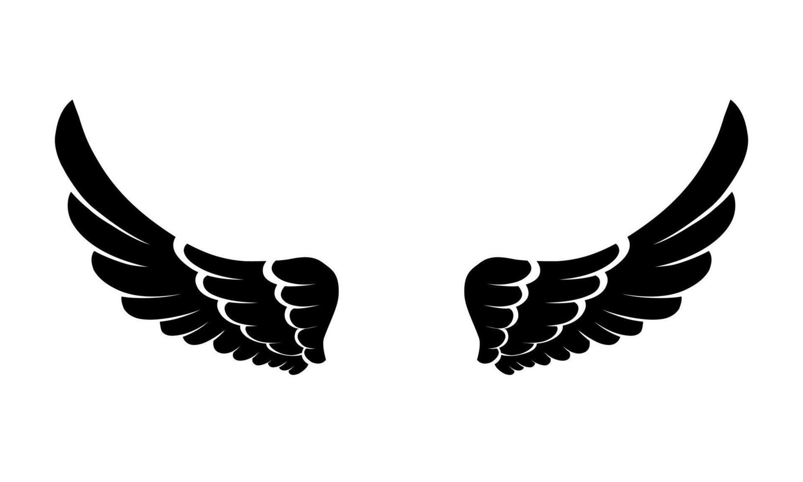 vector silhouette angel wings logo