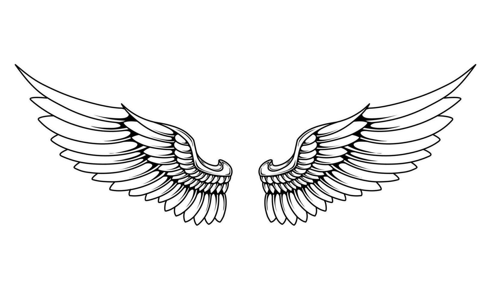 vector angel wings tribal tattoo