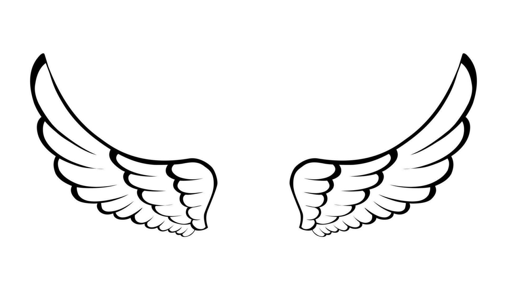 vector angel wings line art style