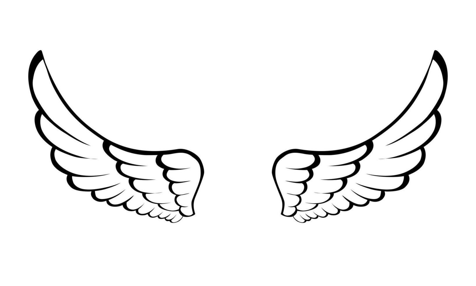 vector angel wings line art style