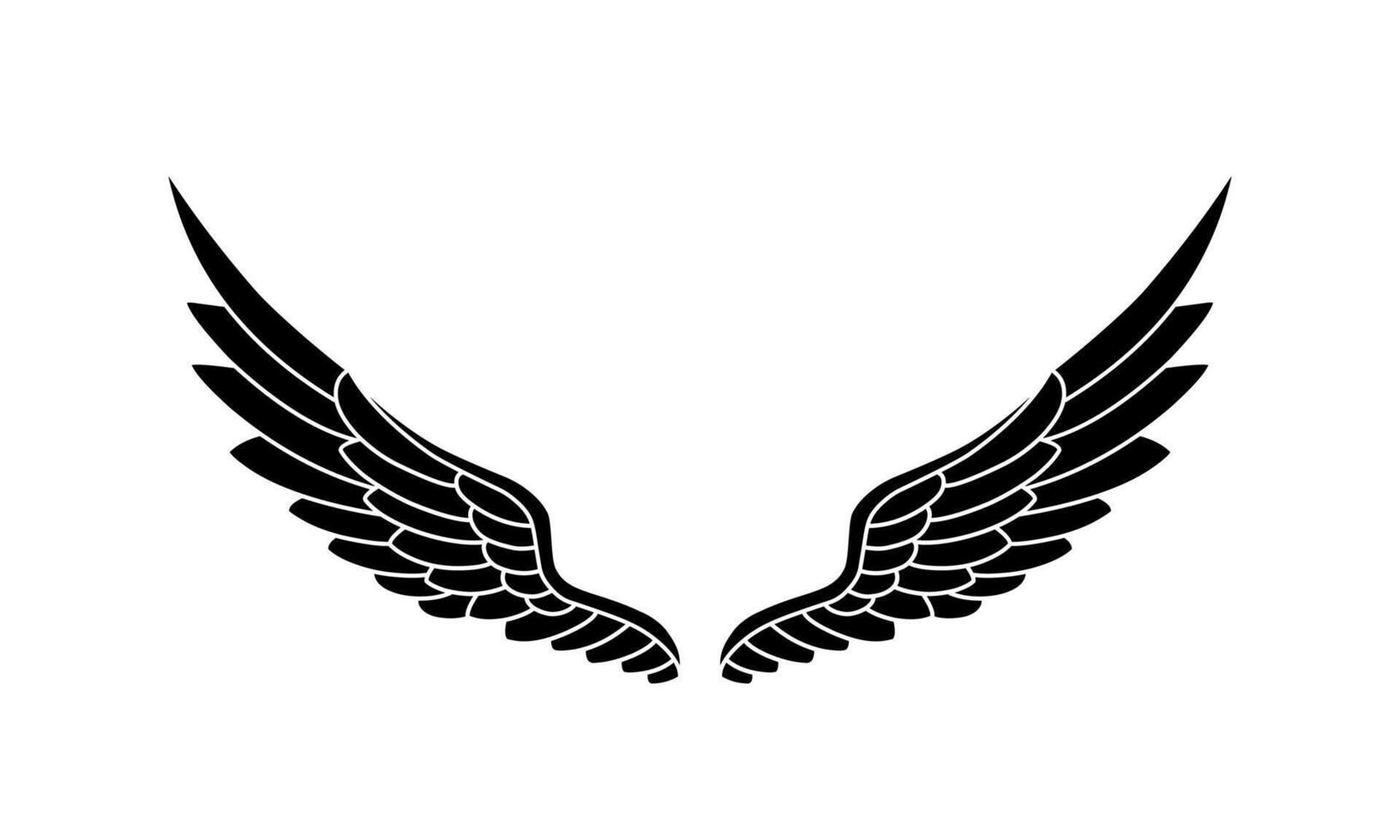 vector silhouette angel wings logo