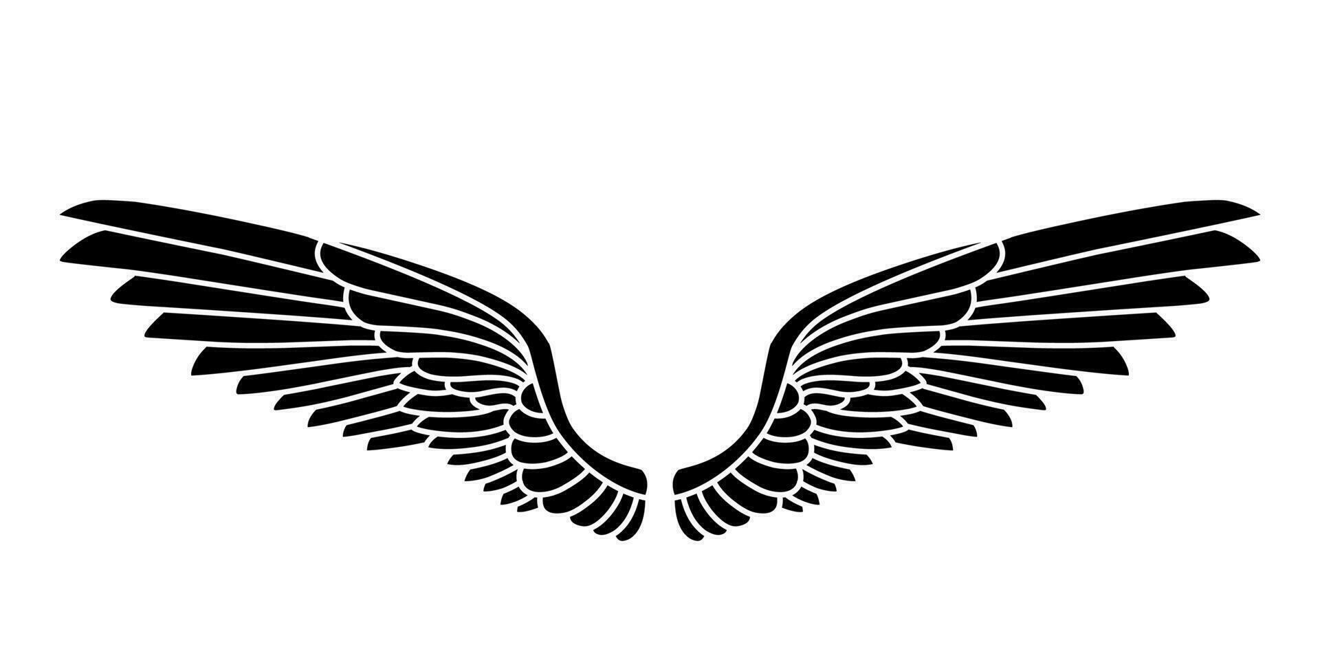 vector angel wings tribal tattoo