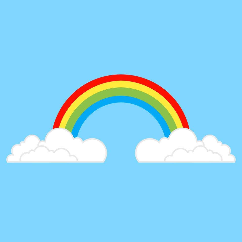 rainbow and clouds vector
