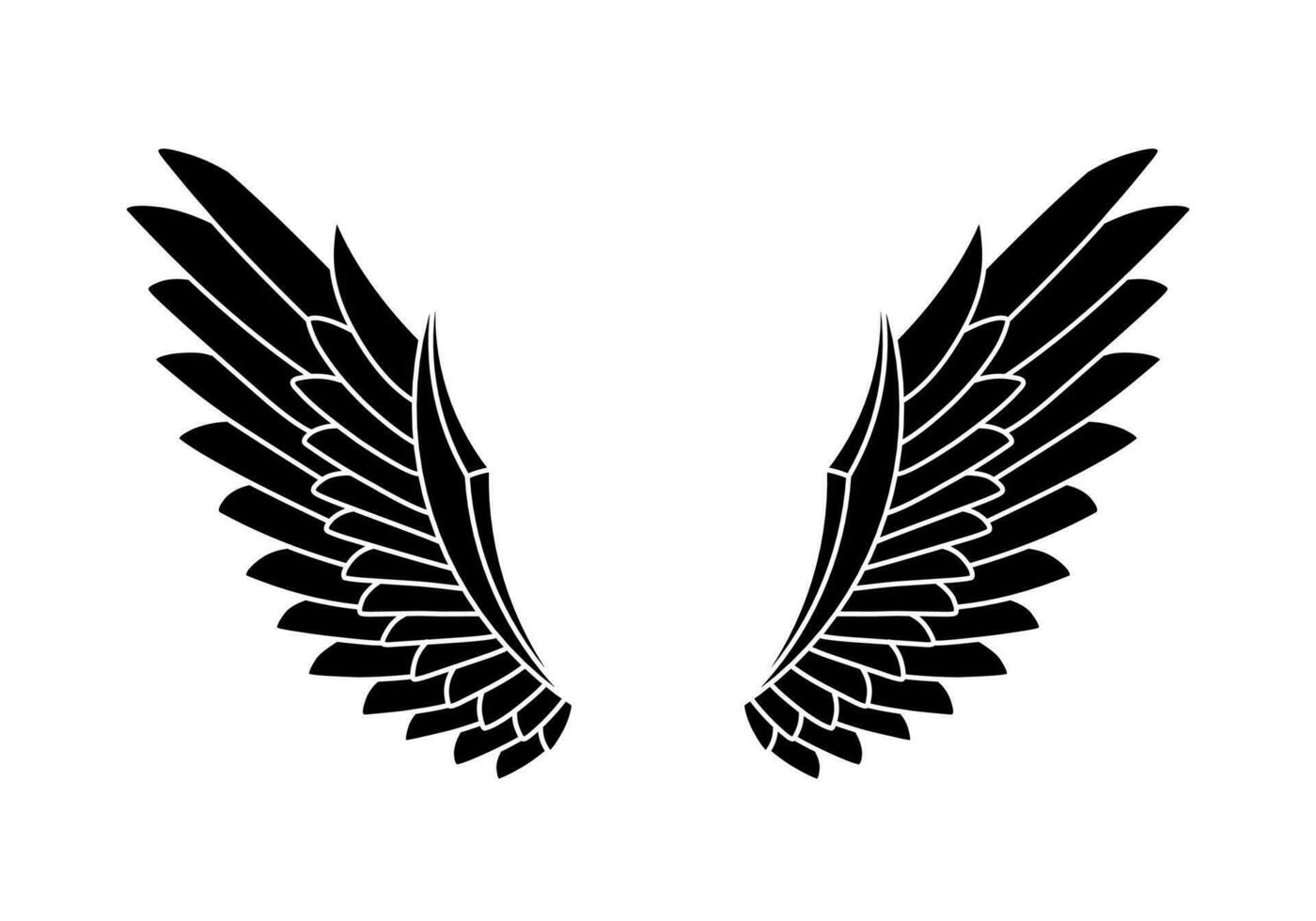 vector angel wings tribal tattoo