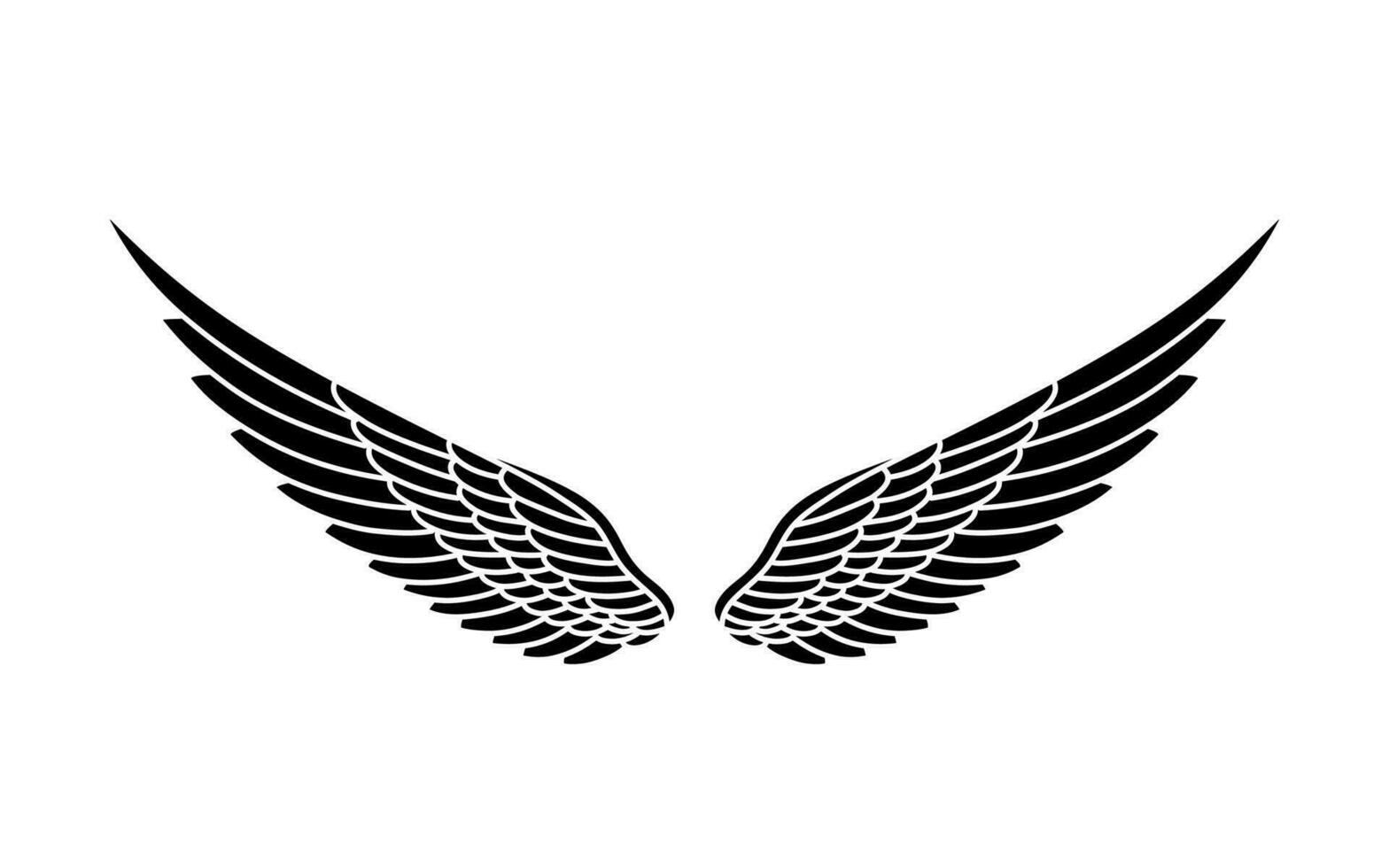 vector angel wings tribal tattoo