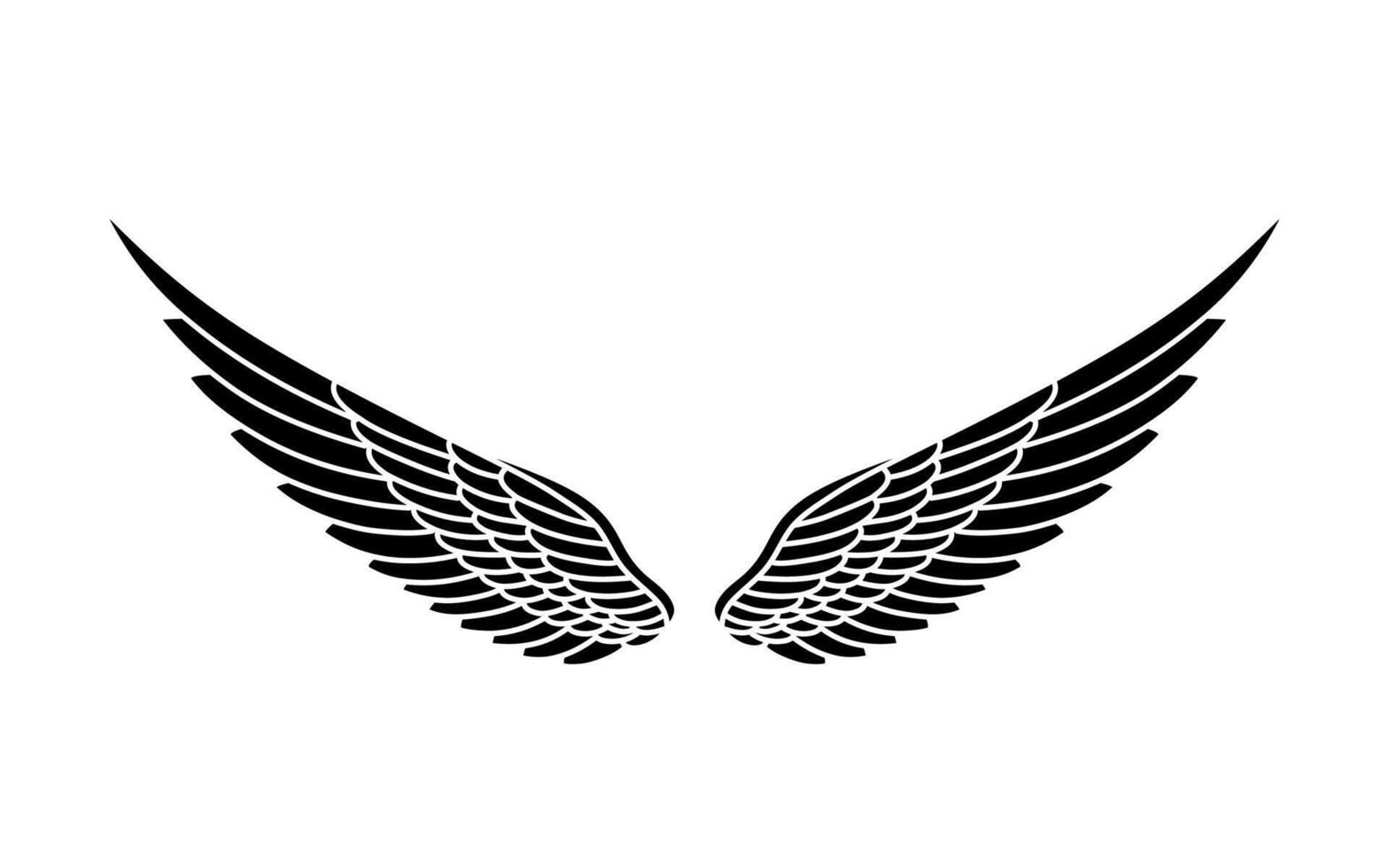 vector angel wings tribal tattoo