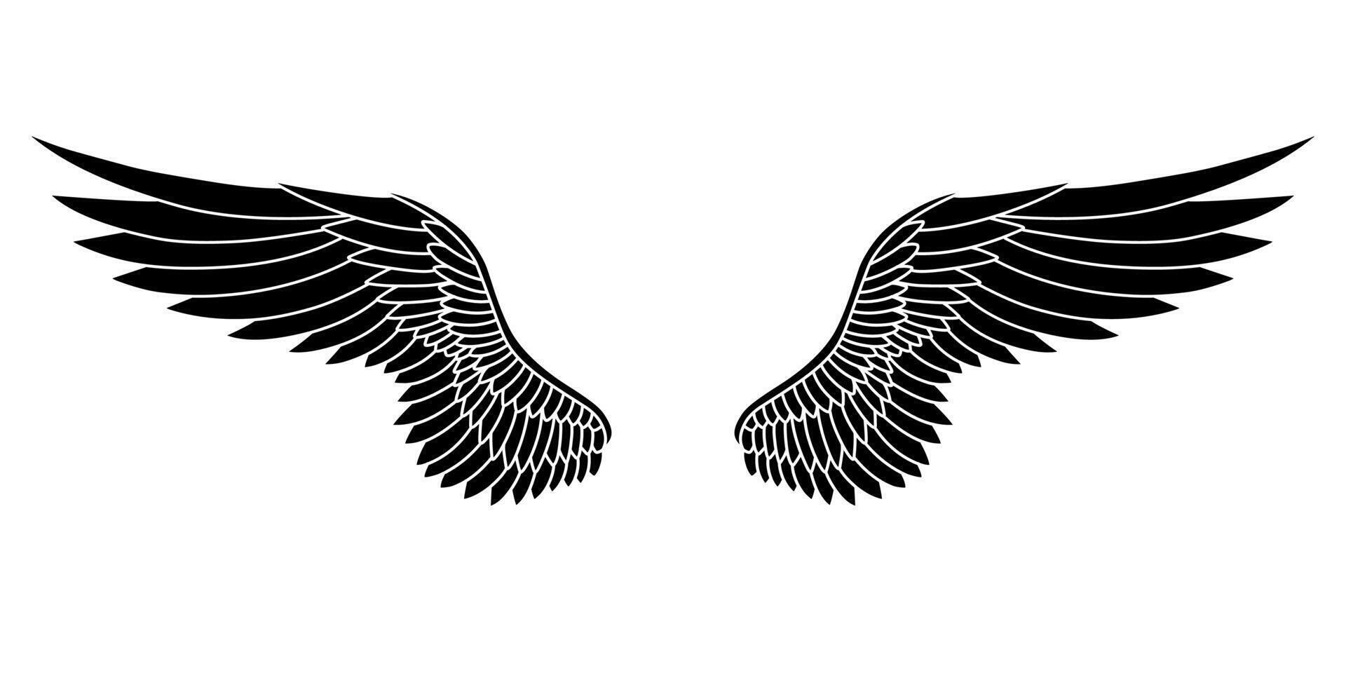 vector angel wings tribal tattoo