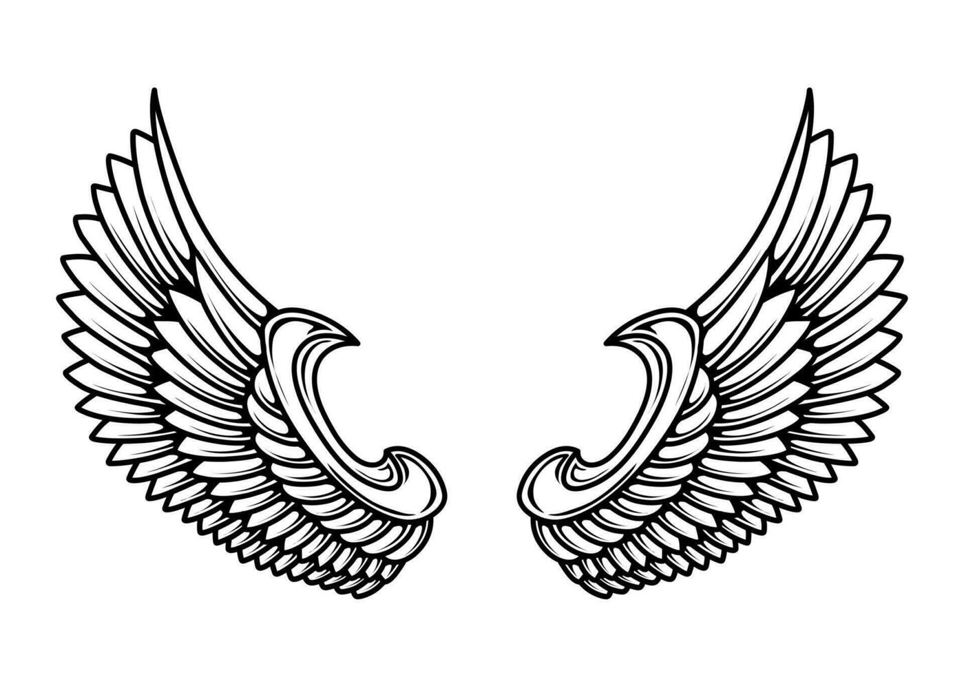 Vector angel wings tattoo design