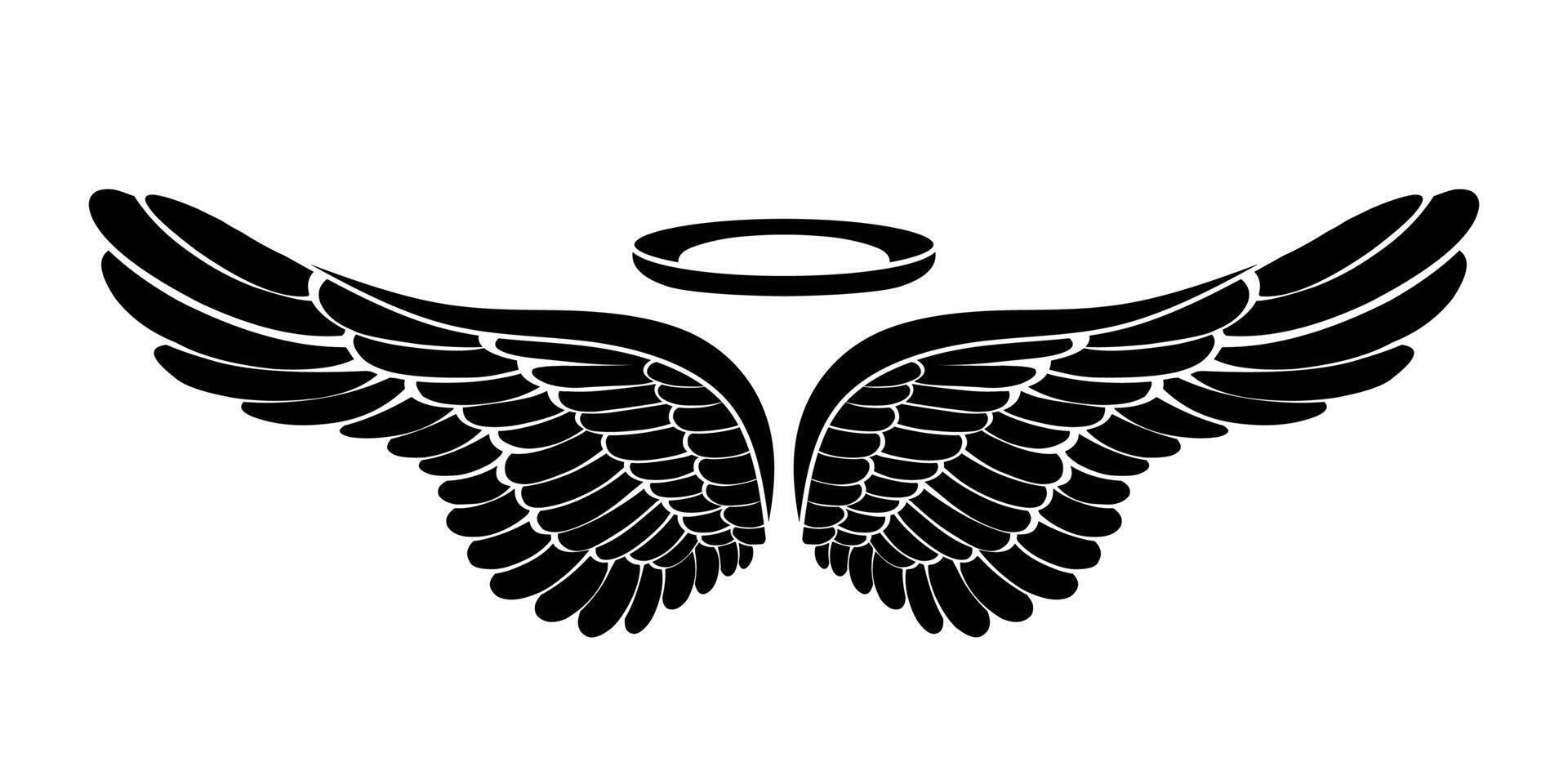 Vector logo icon white angel wings