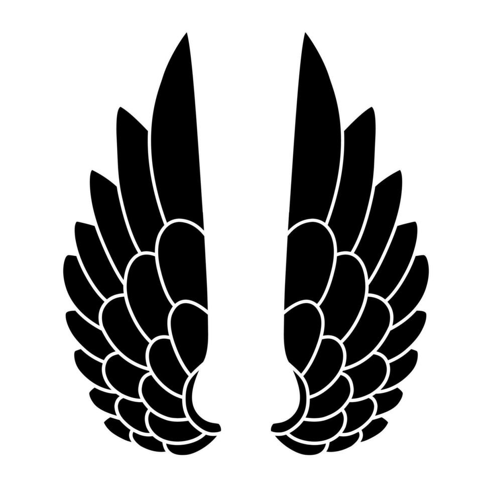 vector angel wings tribal tattoo