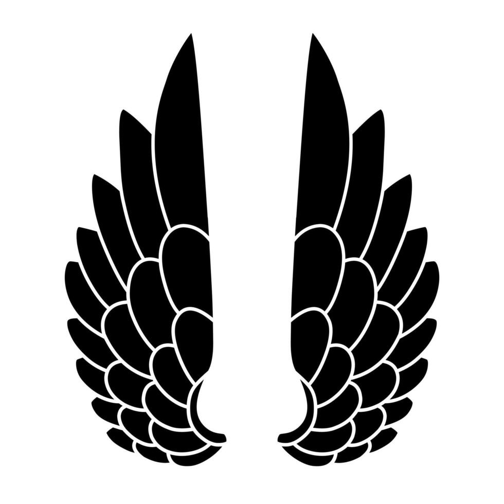 vector angel wings tribal tattoo