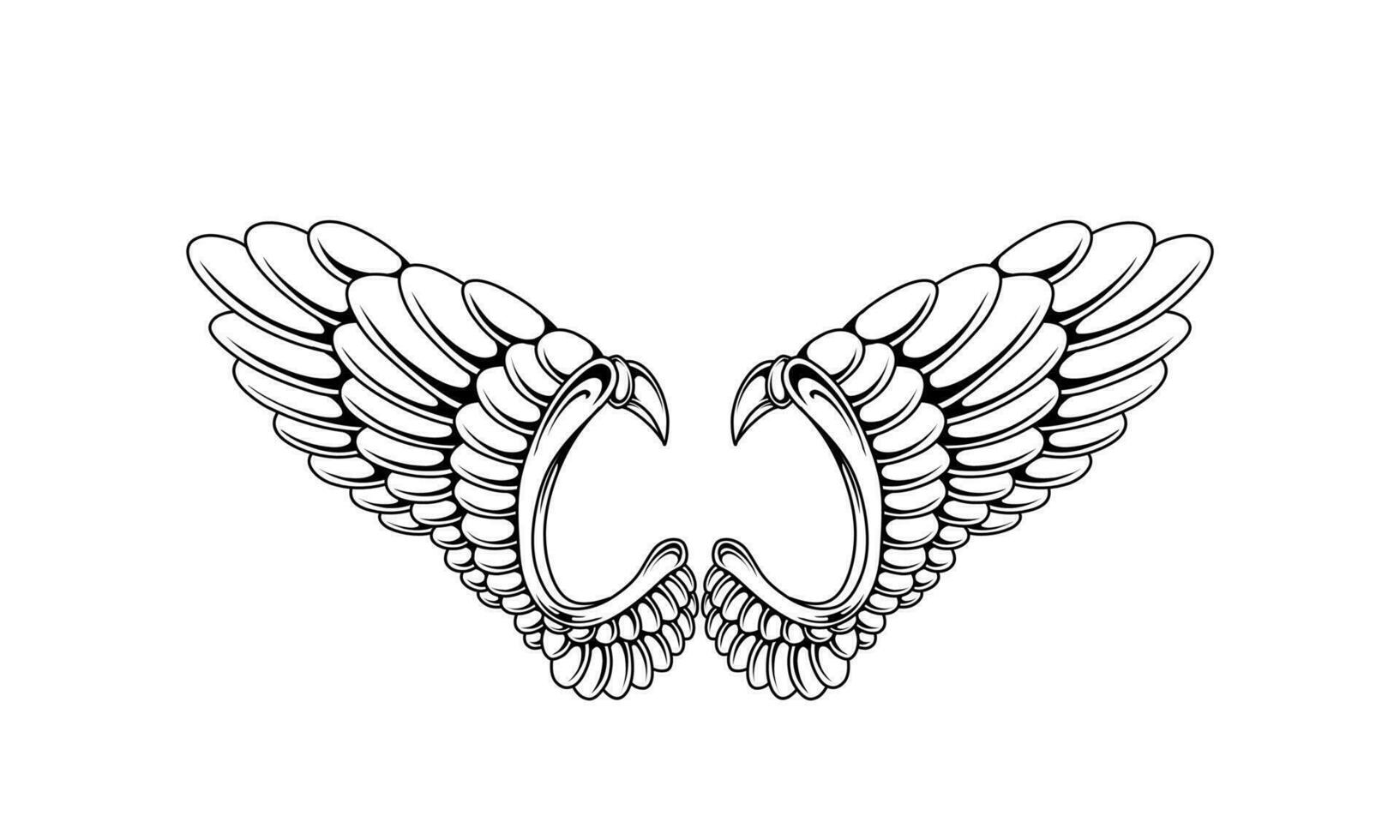 vector angel wings tribal tattoo