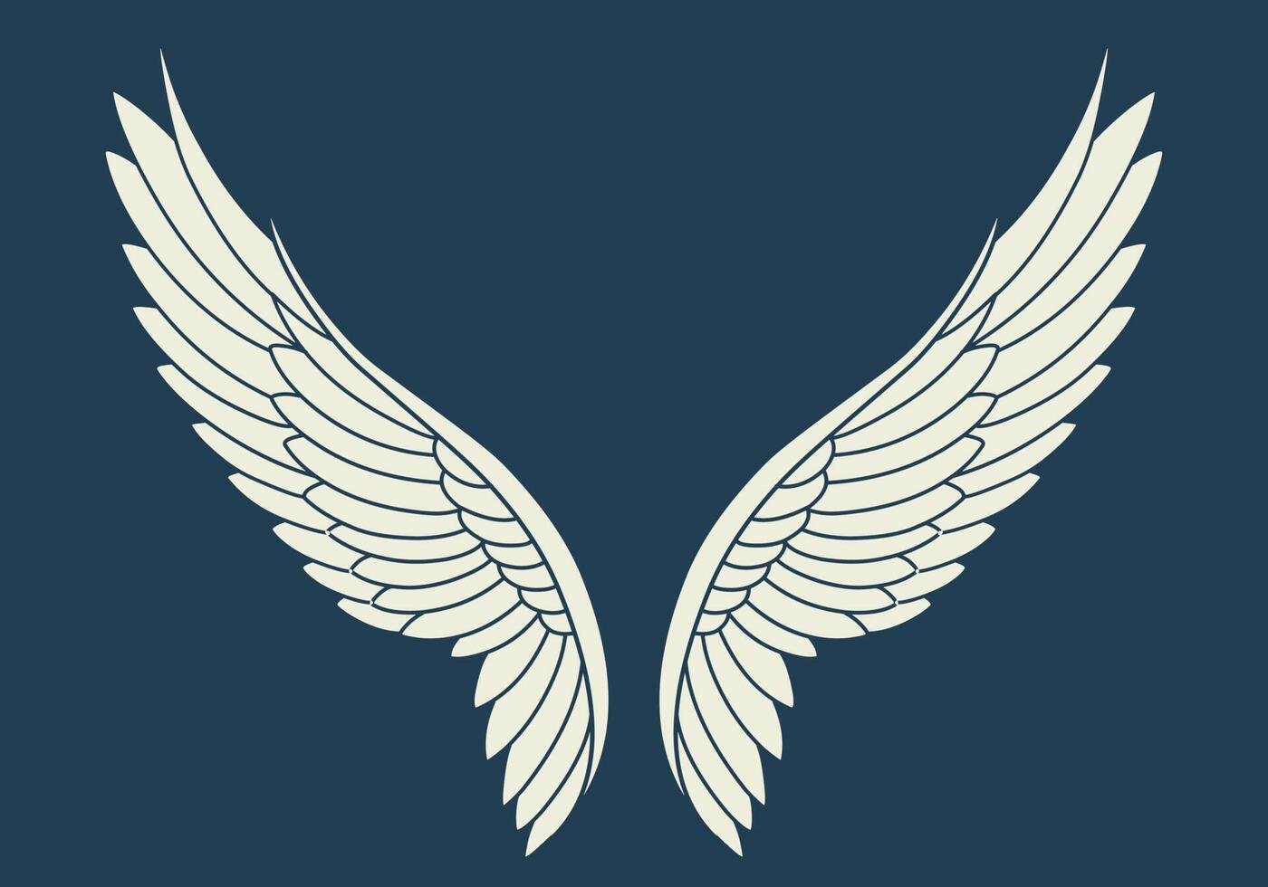 Vector logo icon white angel wings