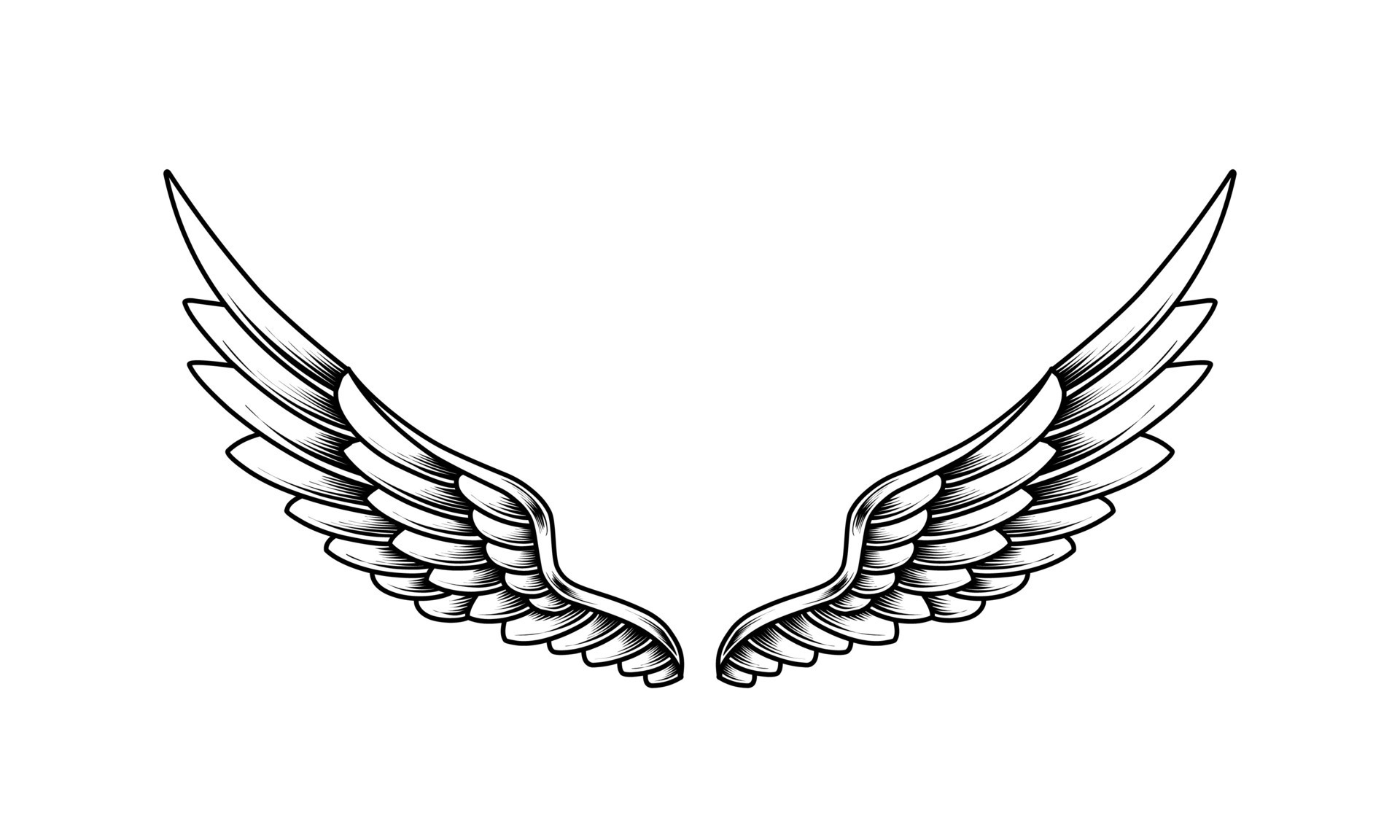 Vector angel wings tattoo design 24634077 Vector Art at Vecteezy