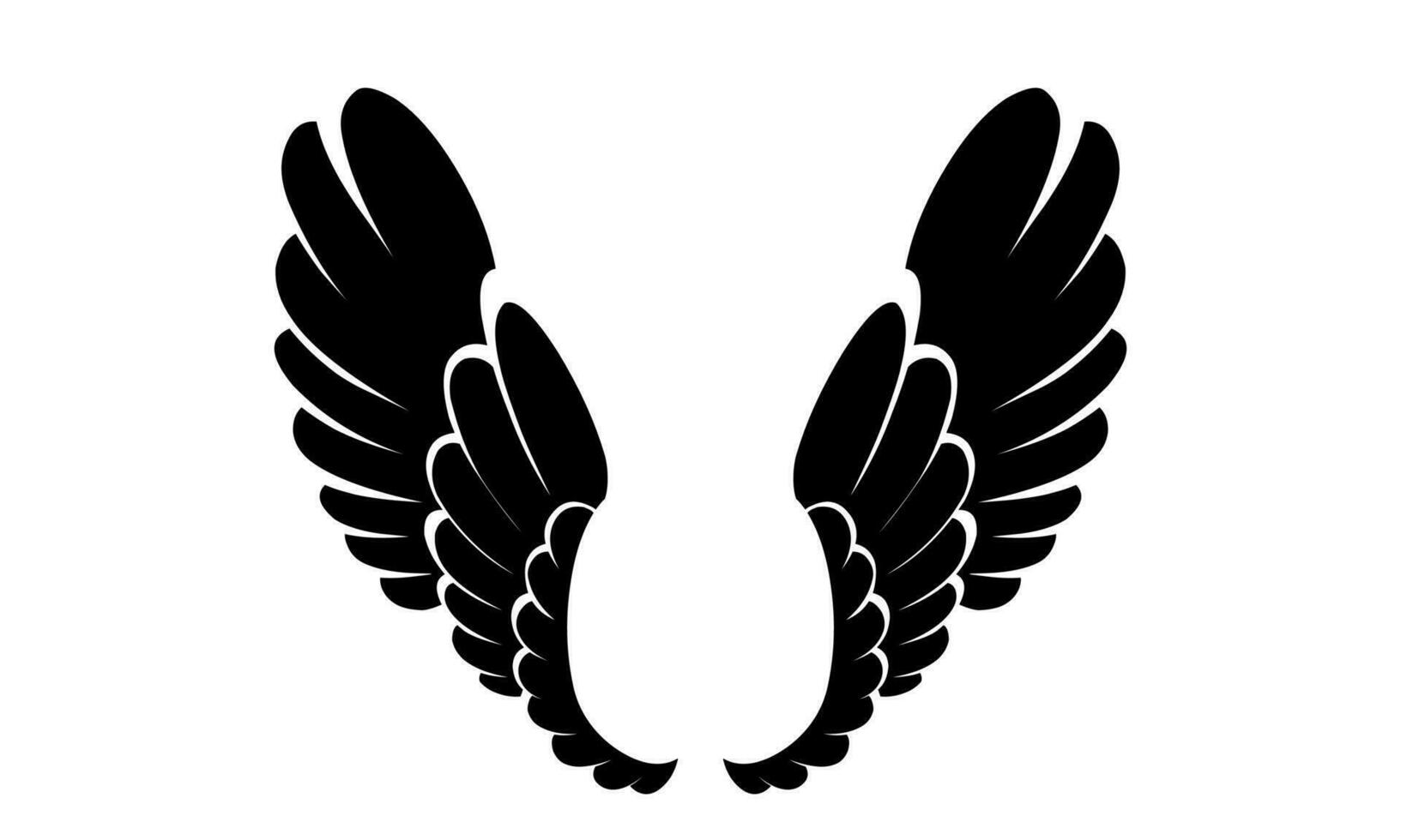 vector silhouette angel wings logo