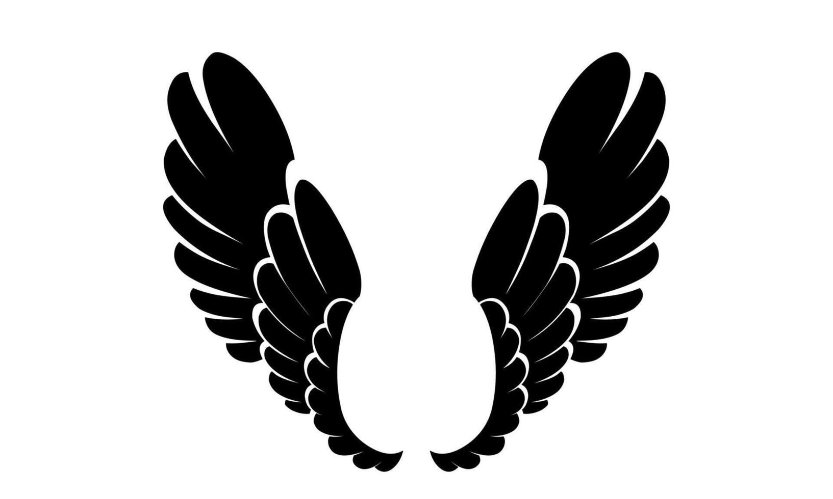 vector silhouette angel wings logo