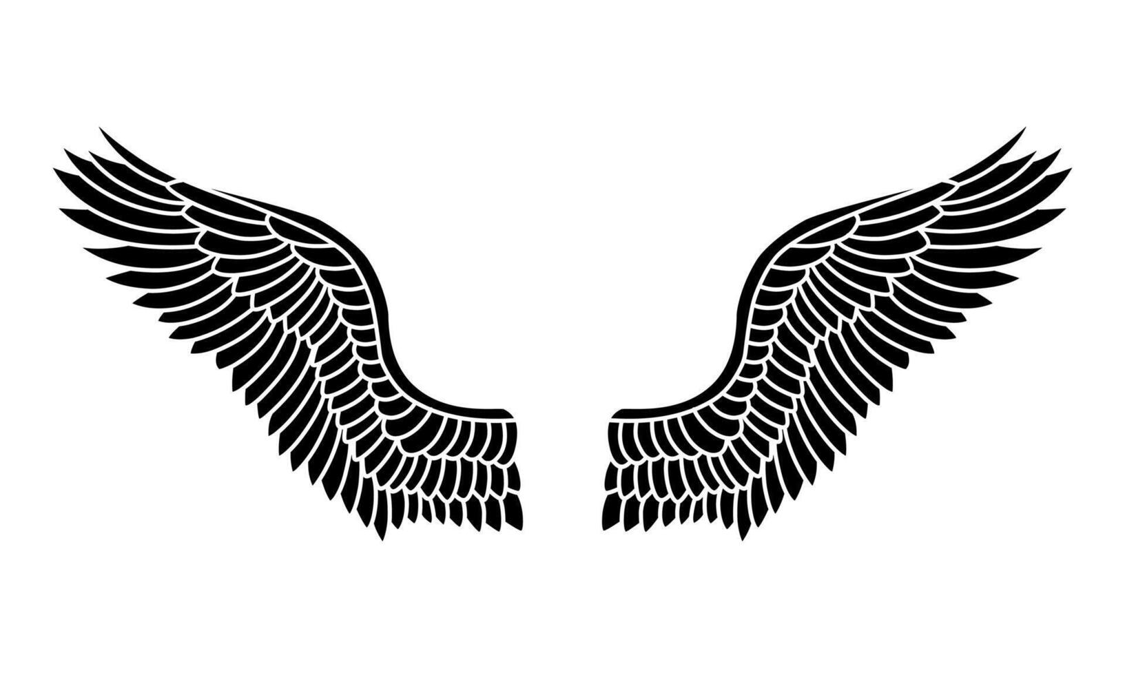 vector silhouette angel wings logo