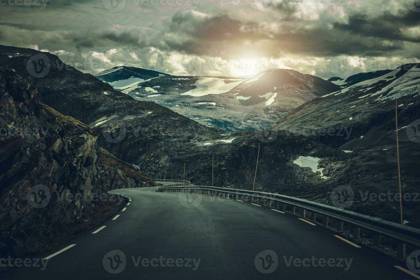 Dramatic Alpine Road in Norway photo