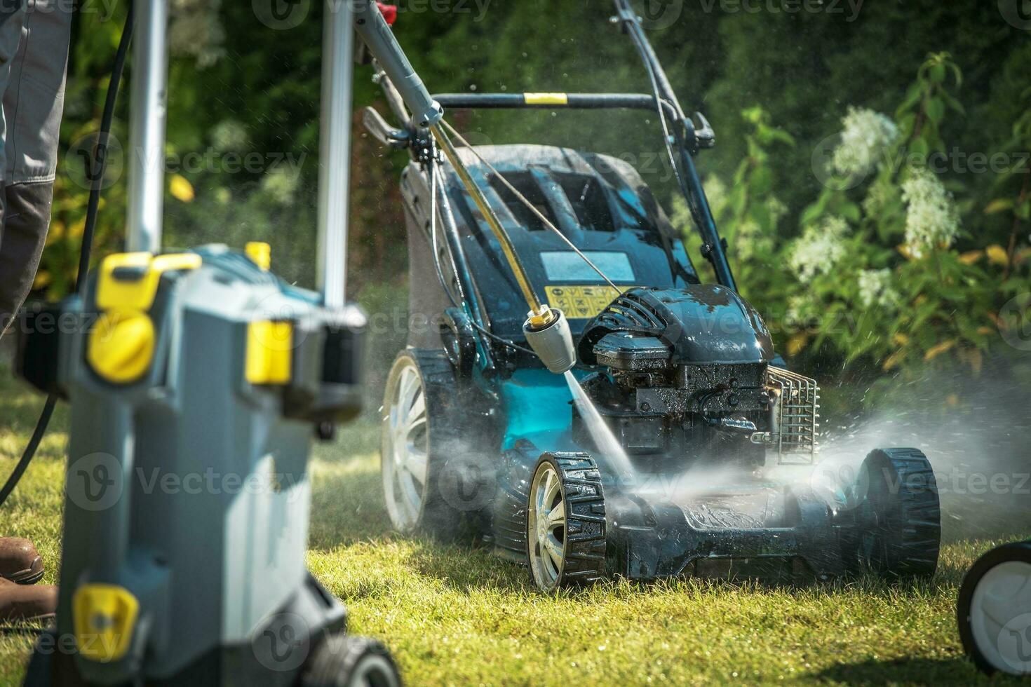 Cleaning Garden Equipment. photo