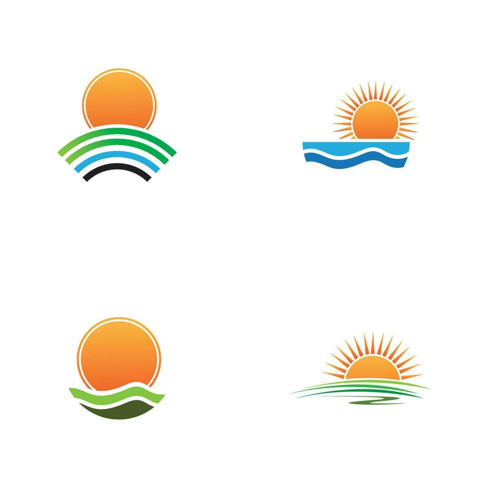 sunrise logo collection vector