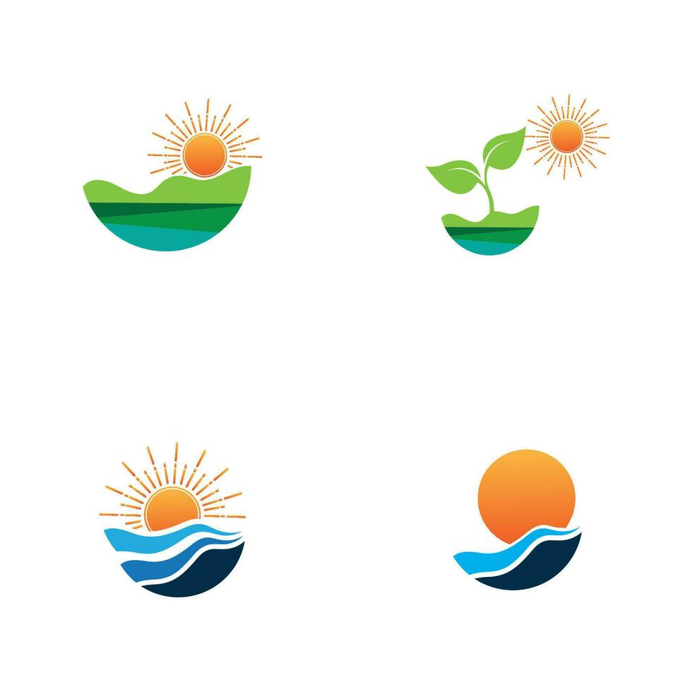 sunrise logo collection vector