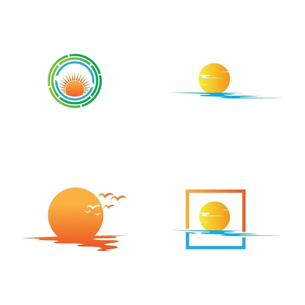 sunrise logo collection vector