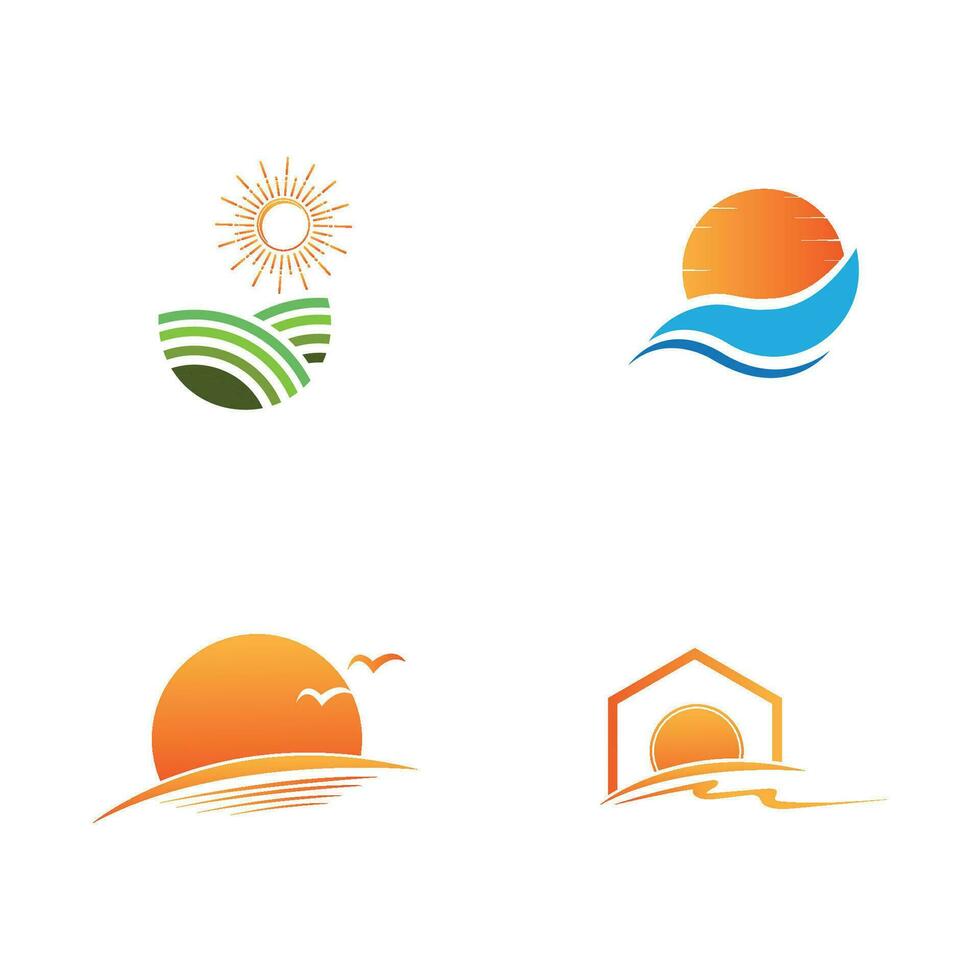 sunrise logo collection vector