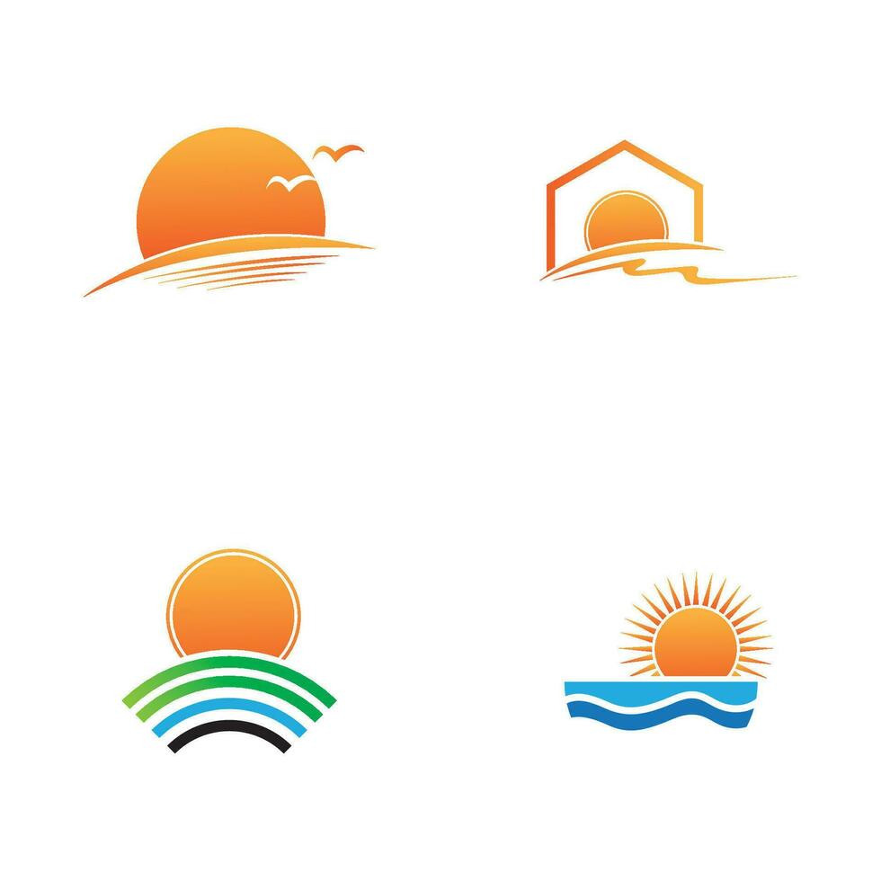 sunrise logo collection vector