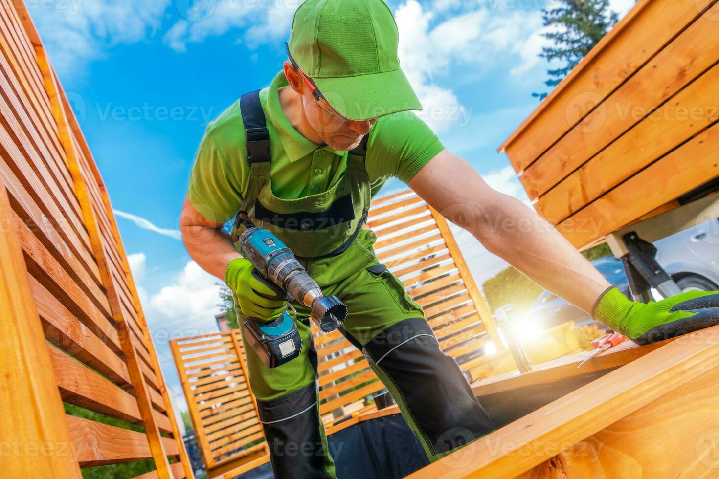 Making Holes on the Bottom of Wooden Planters Using Hole Saw 24634451