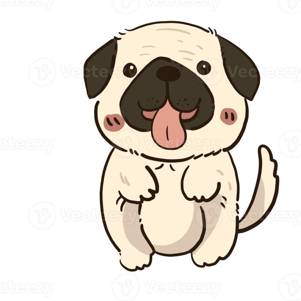 Cute dog character hand drawn png