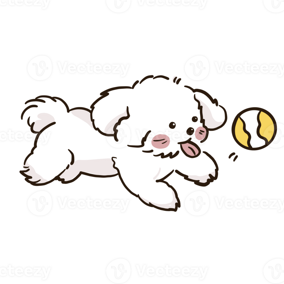 Cute dog character hand drawn png