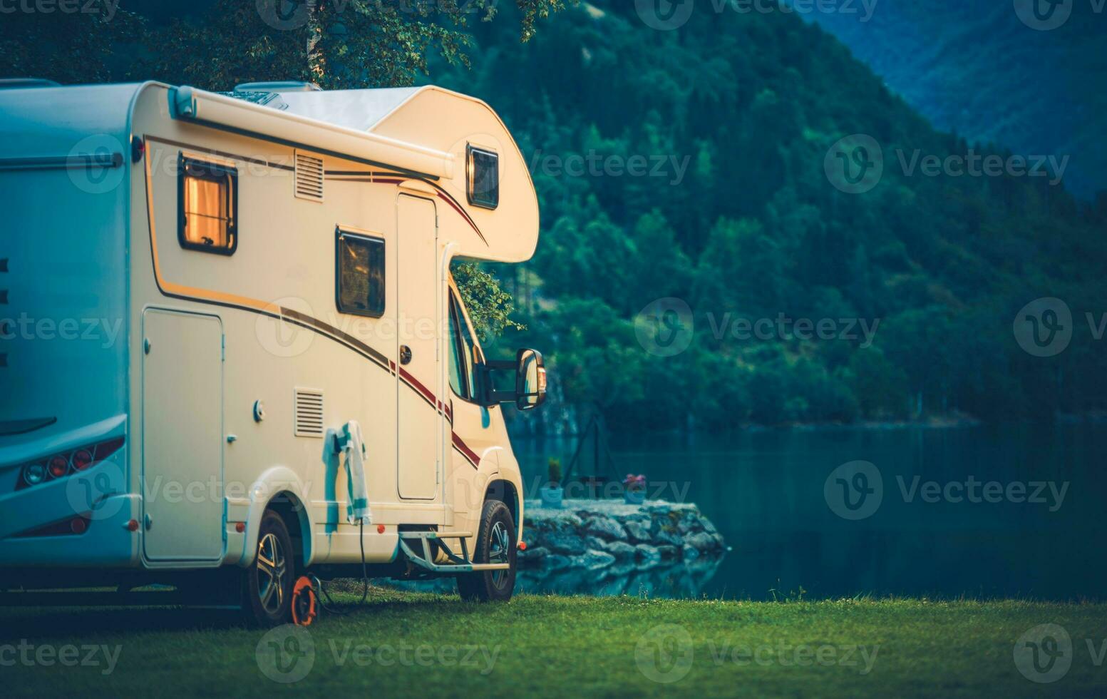 Camper Camping at the Lake photo